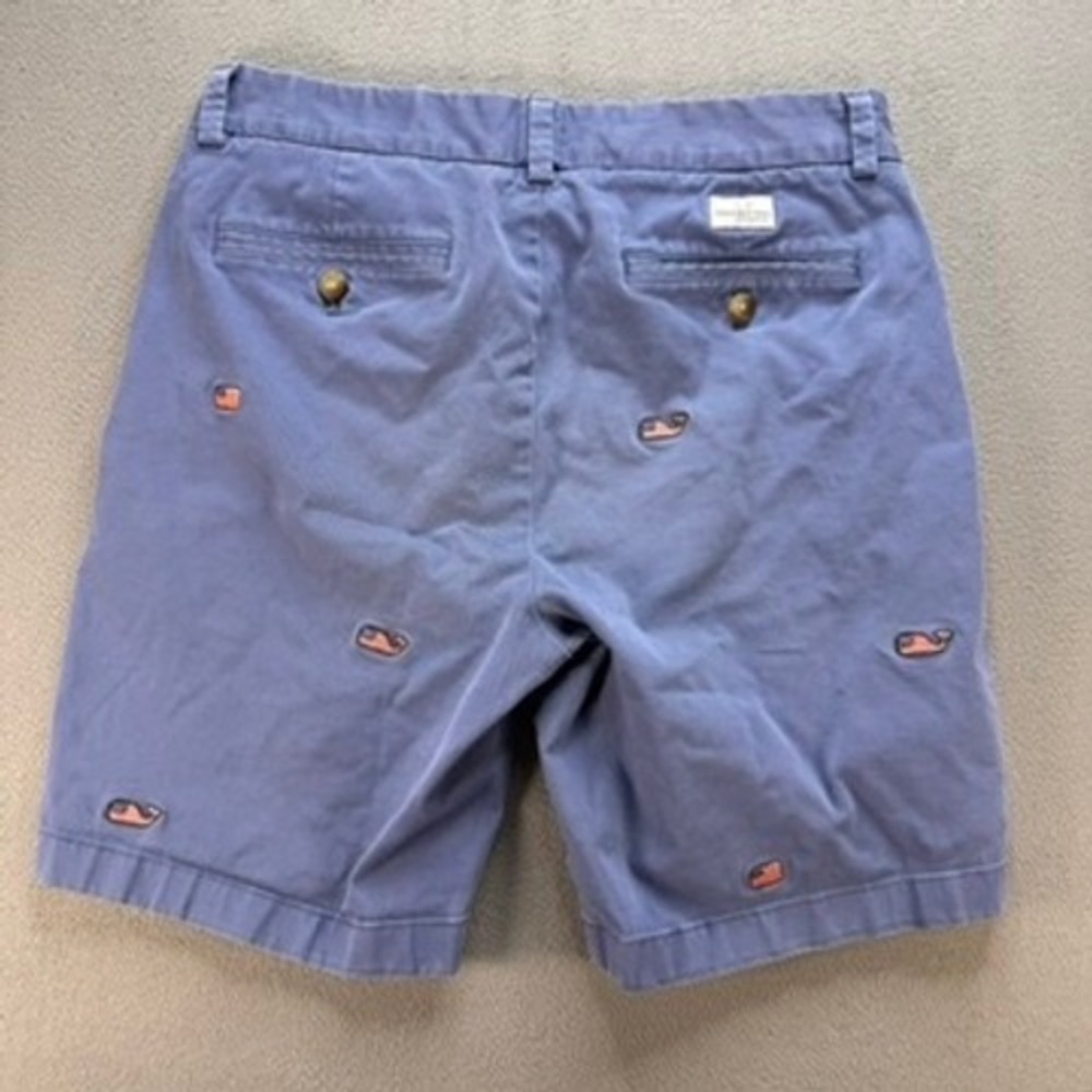 Vineyard Vines Shorts Mens 30 Blue Chino USA Flag Whale Embroidered Preppy - Picture 10 of 12